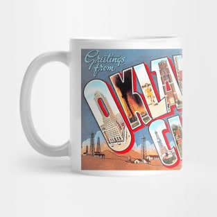 Greetings from Oklahoma City, Oklahoma - Vintage Large Letter Postcard Mug